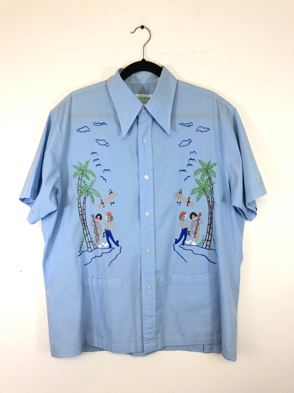 Filipino Barong Embroidered Shirt – East Village Vintage Collective Filipino Barong Embroidered Shirt – East Village Vintage Collective