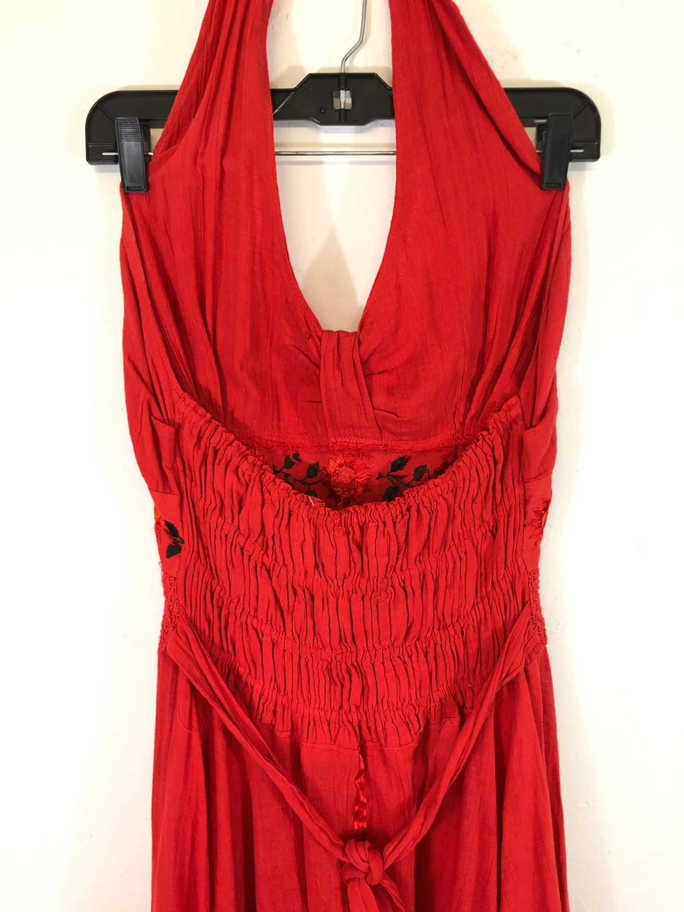 Red Embroidered Summer Dress