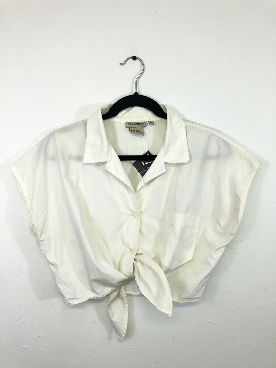 White Calvin Klein Sport Tie Top