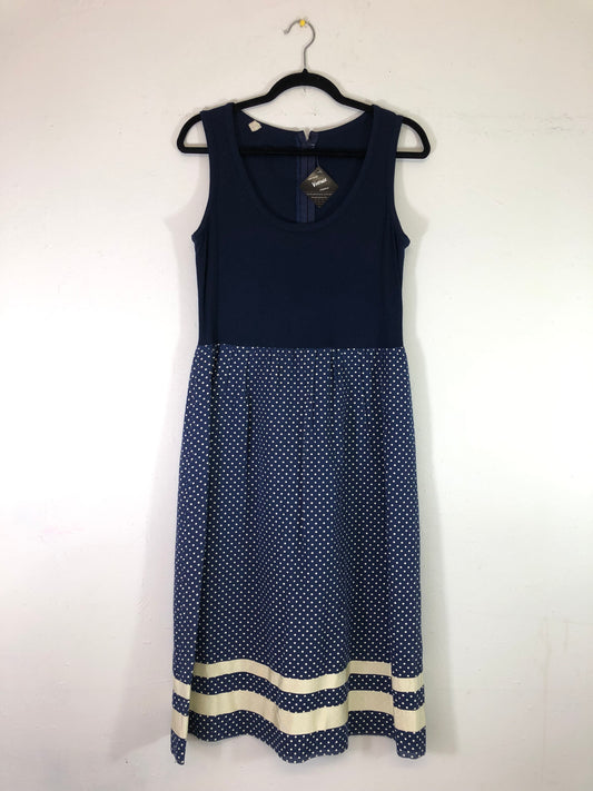 Navy Polka Dotted Dress