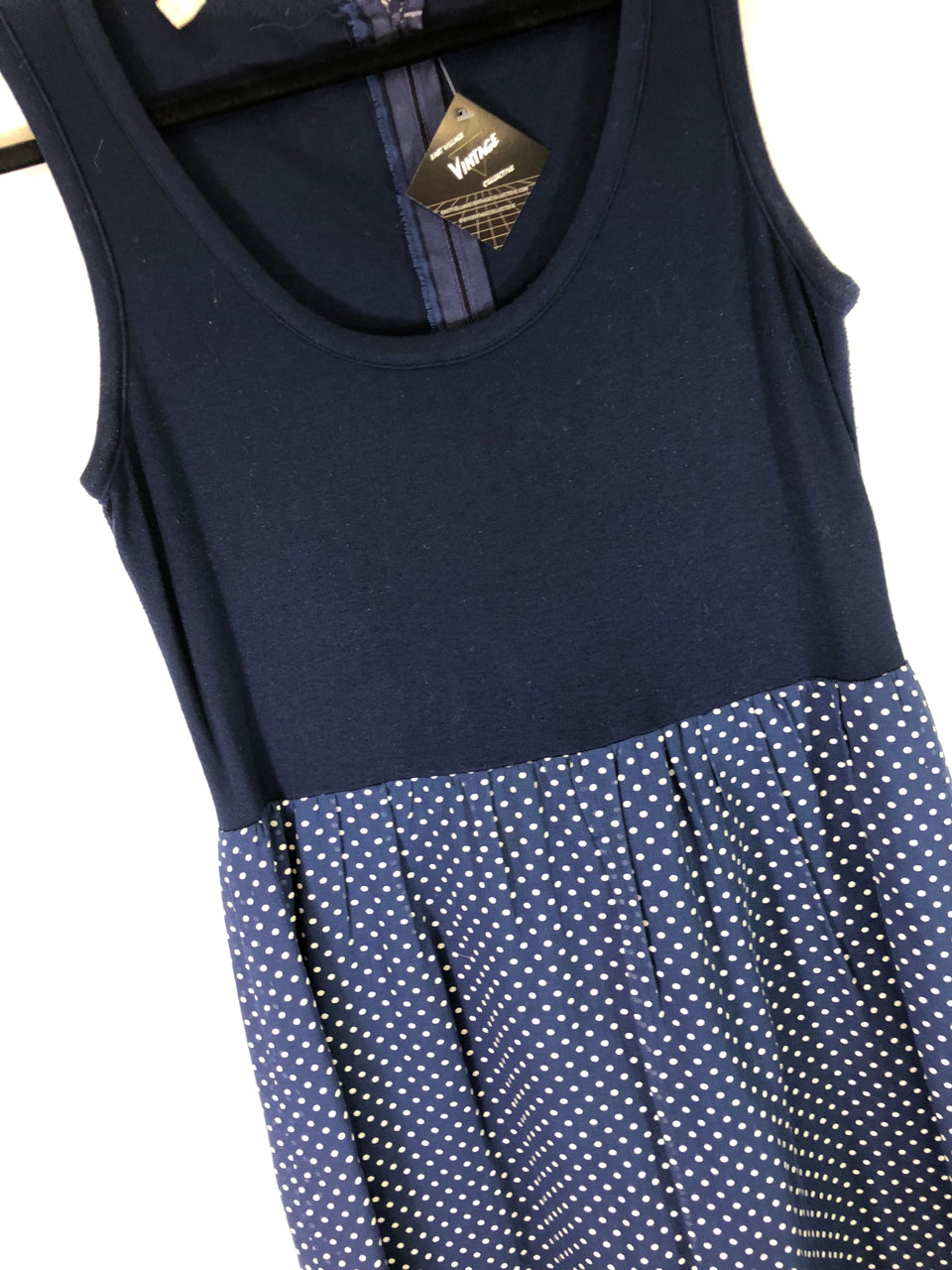 Navy Polka Dotted Dress
