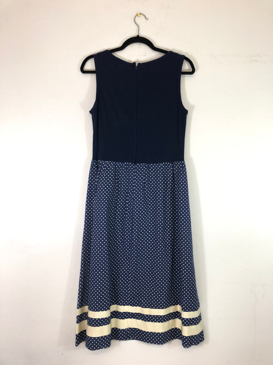 Navy Polka Dotted Dress