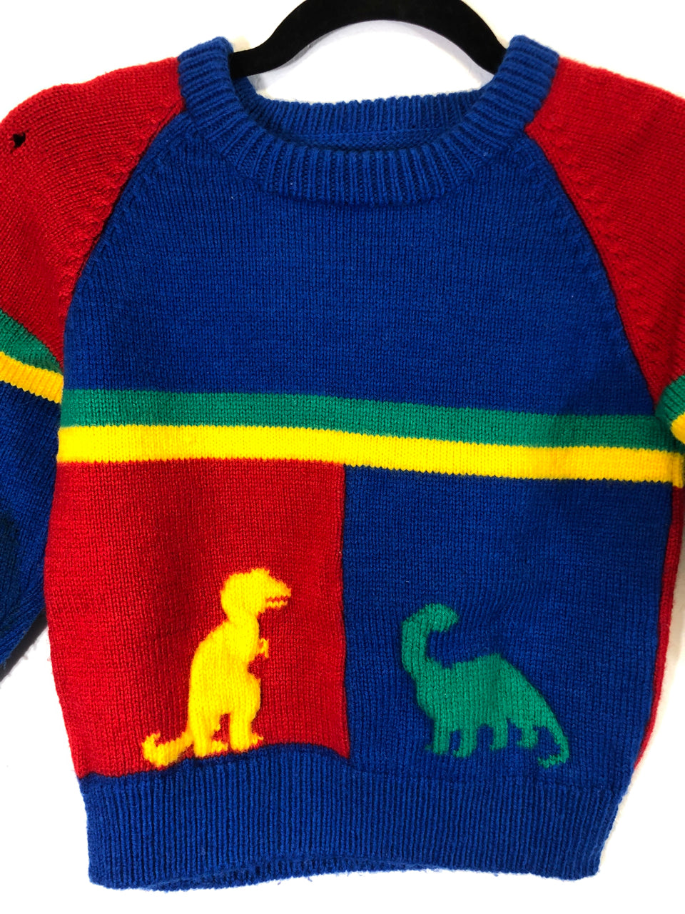 Kids' Colorblock Dinosaur Sweater