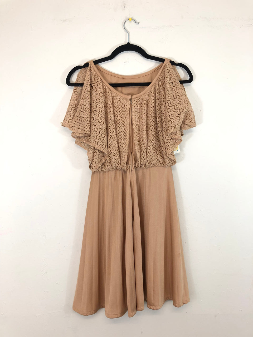 70s Mini Disco Dress Tan