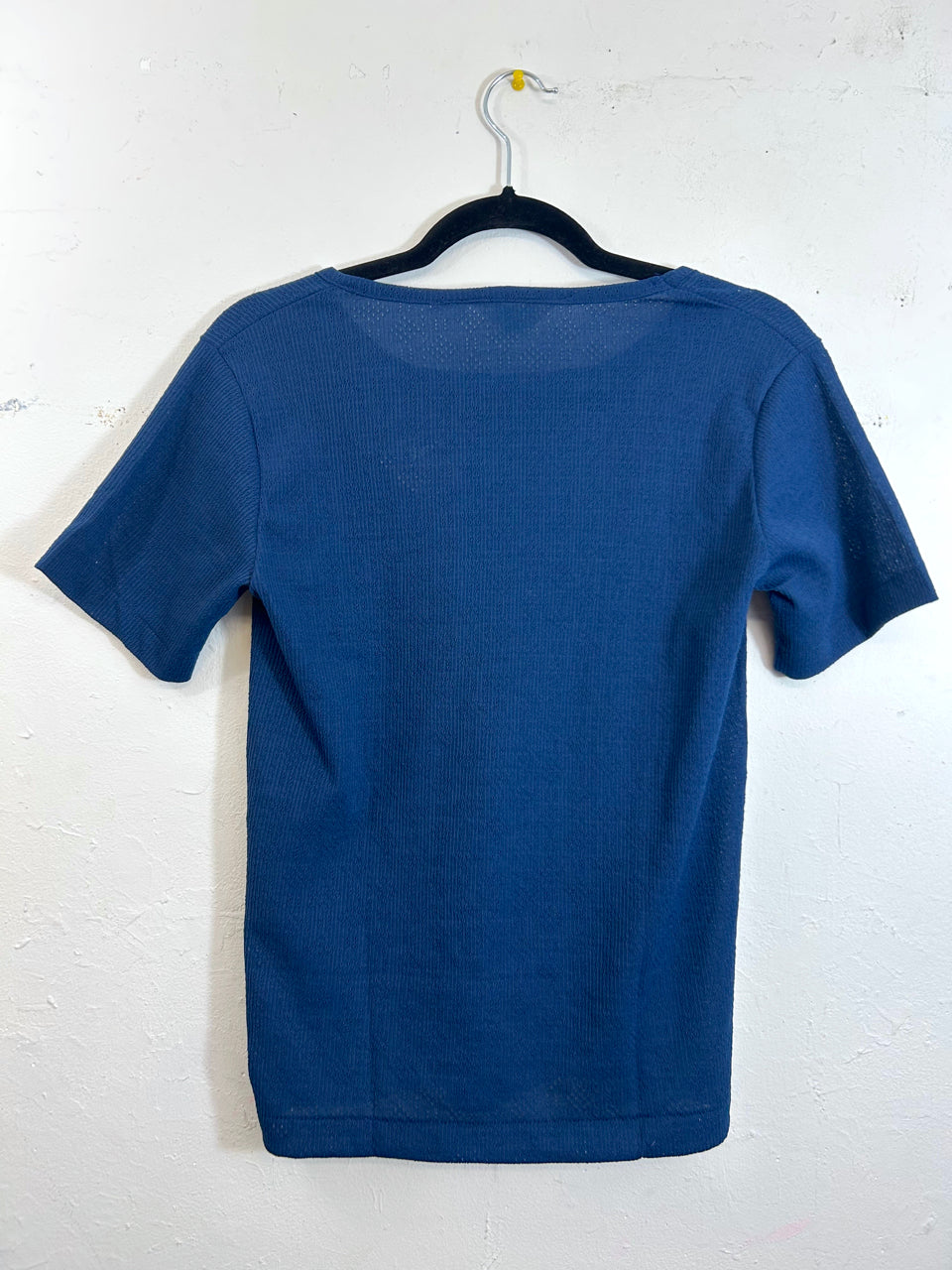 Helen Sue Ribbed Short-Sleeved Top - Navy (Deadstock)