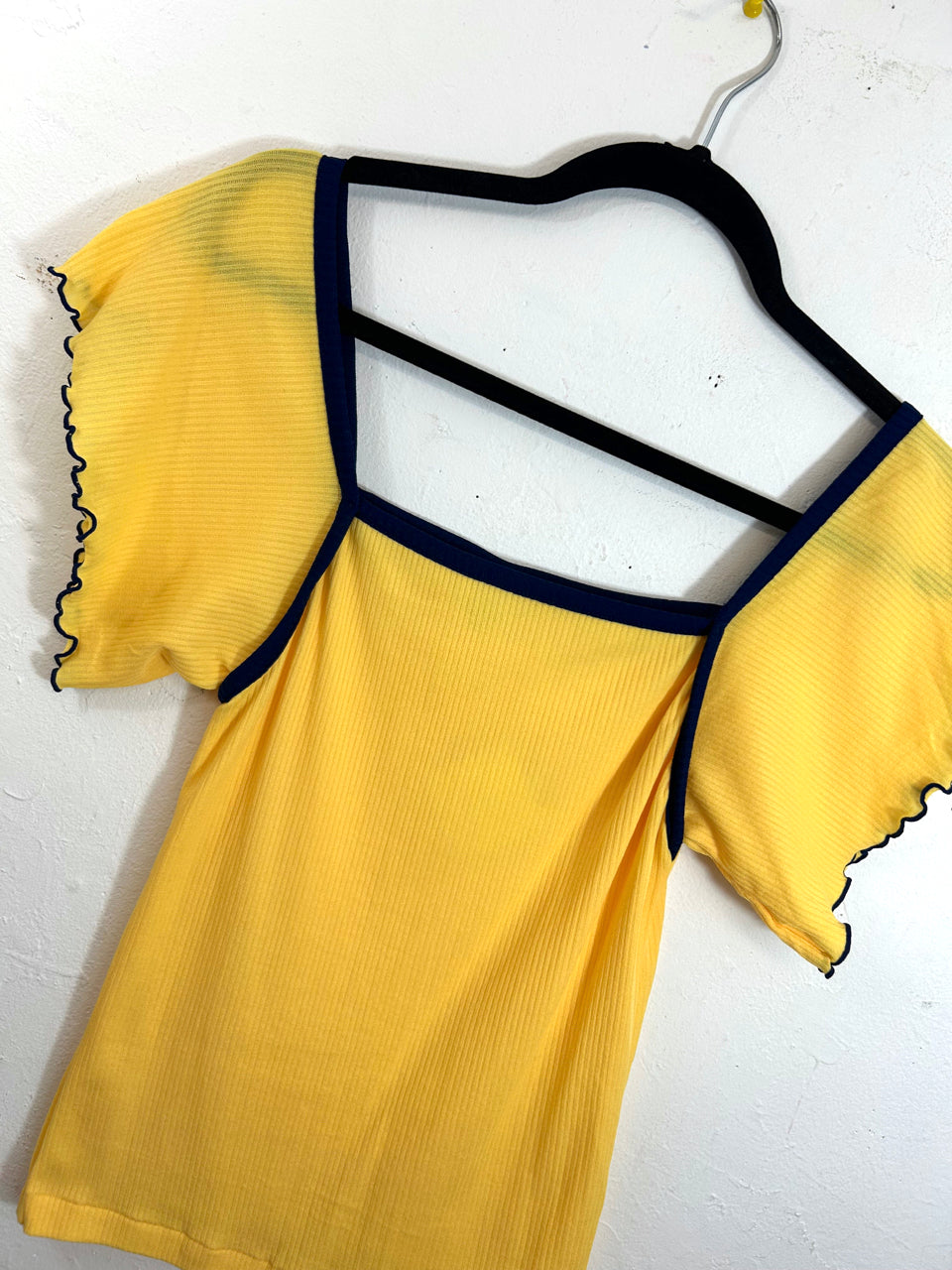 Helen Sue Flirty Waves Top - Yellow/Blue (Deadstock)
