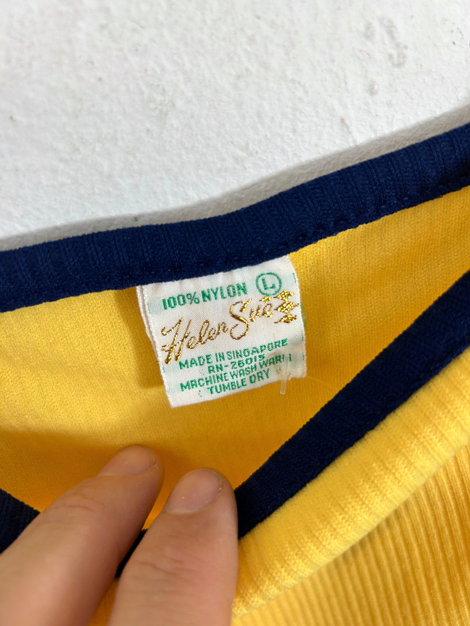 Helen Sue Flirty Waves Top - Yellow/Blue (Deadstock)
