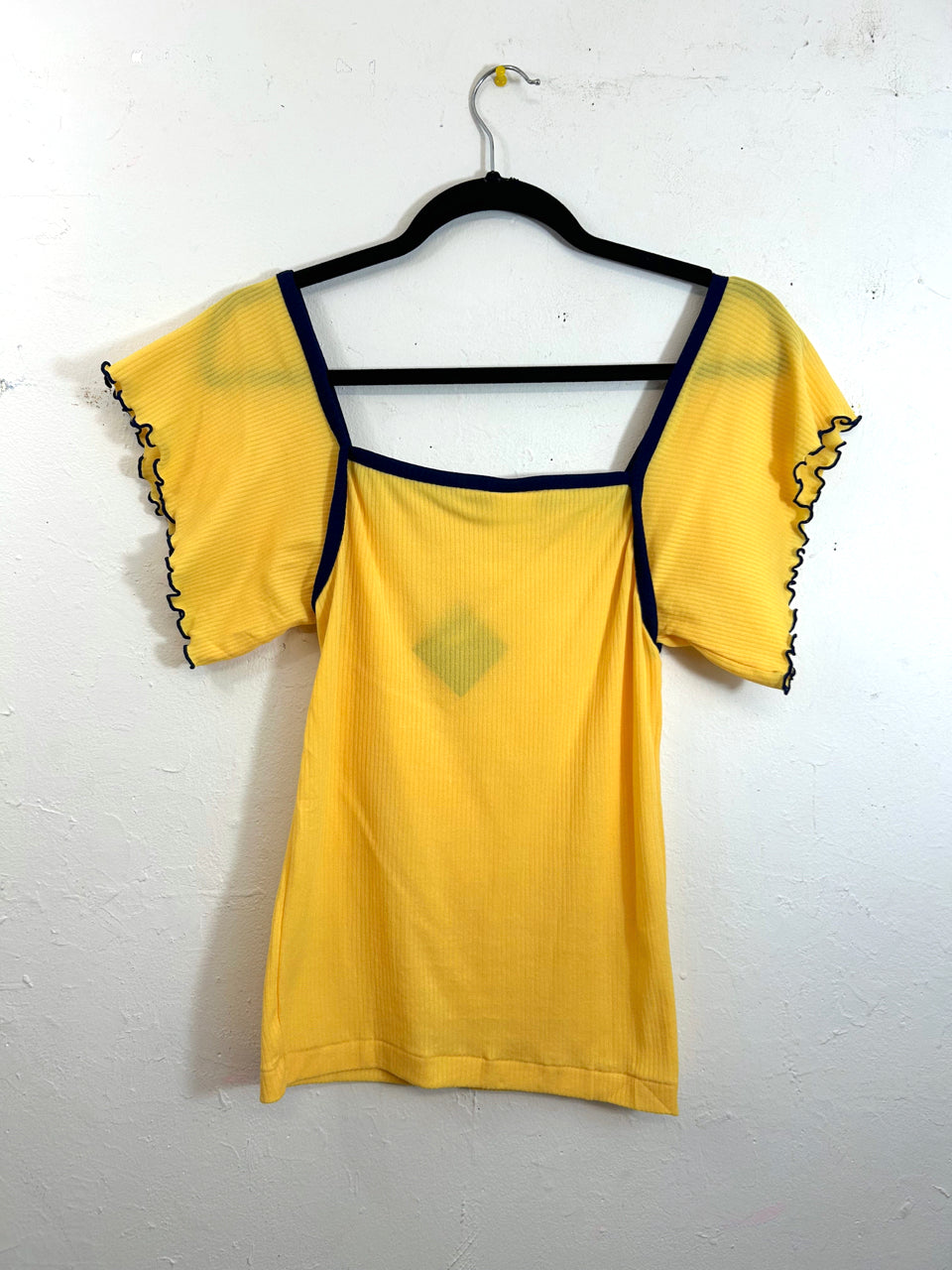 Helen Sue Flirty Waves Top - Yellow/Blue (Deadstock)