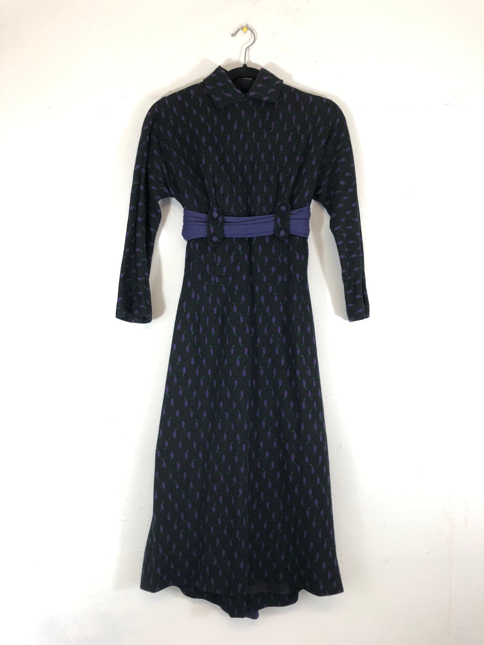 60s Purple Flowers Cocktail Dress