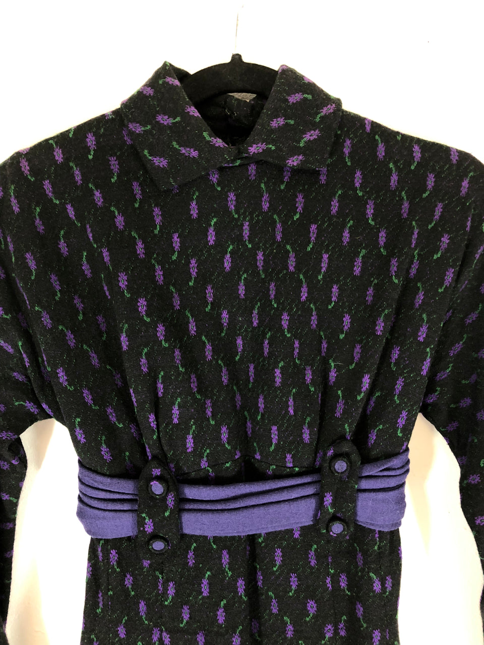 60s Purple Flowers Cocktail Dress