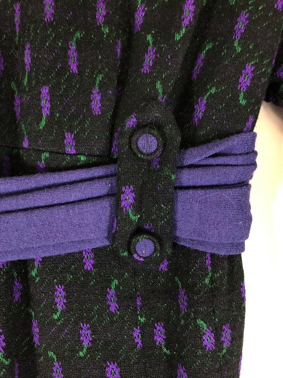 60s Purple Flowers Cocktail Dress