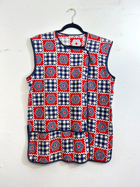 Red, White & Blue Apron Top