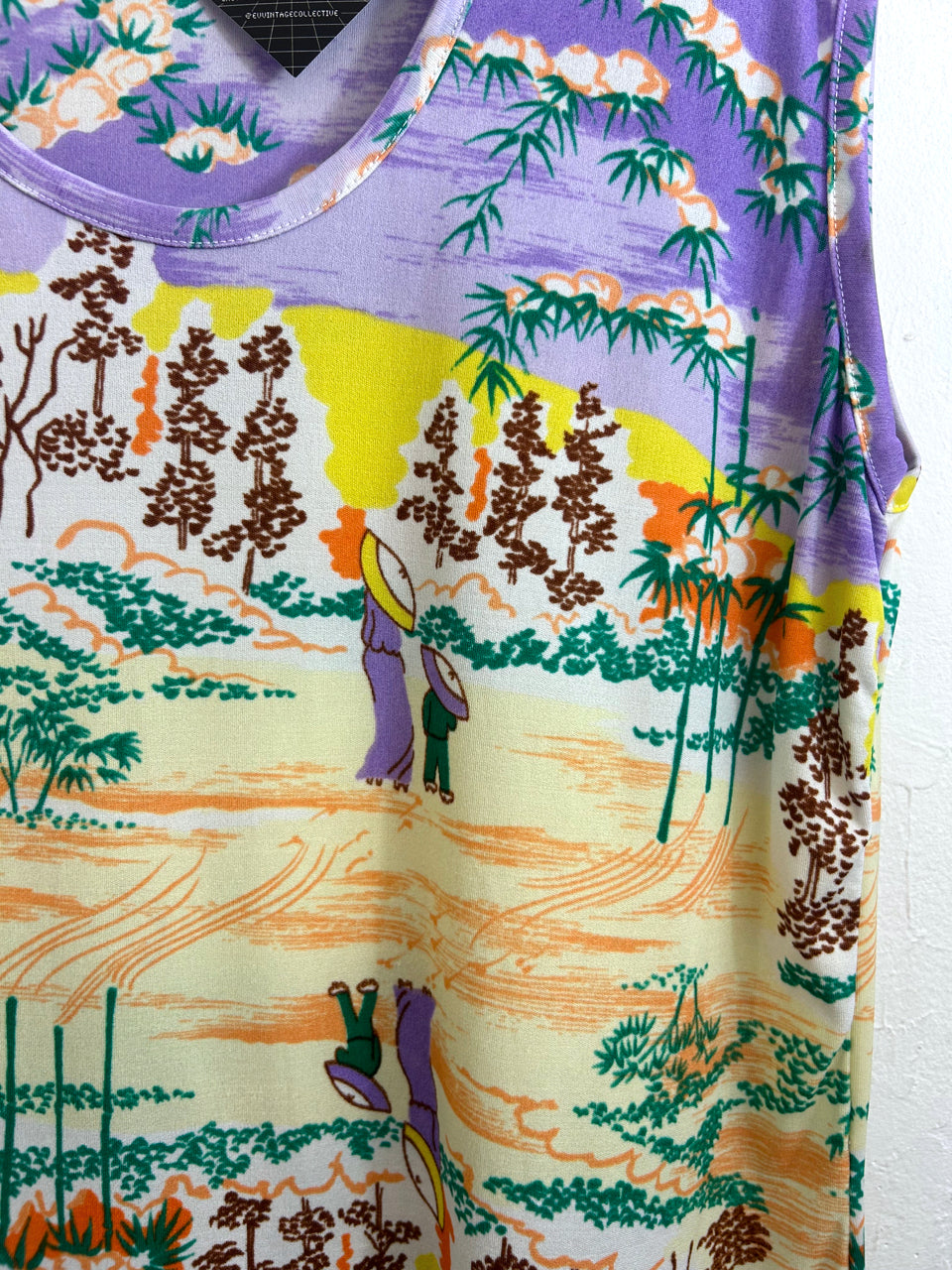 Nylon Sleeveless 70s Thai Blouse