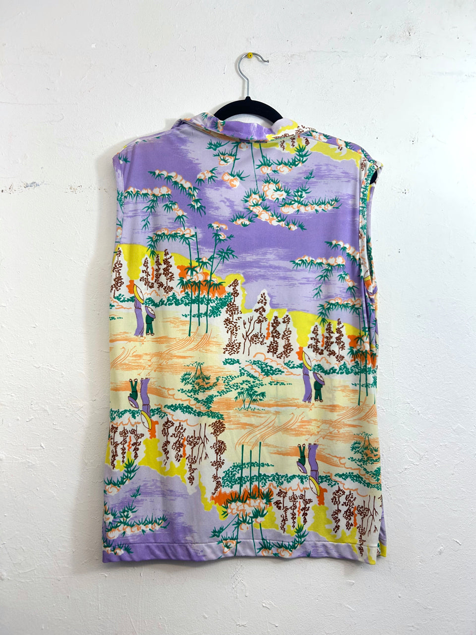 Nylon Sleeveless 70s Thai Blouse