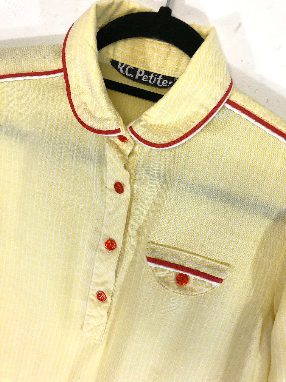 KC Petites Yellow Striped Dress