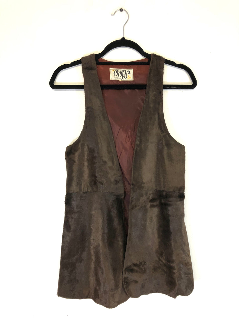 Oops California Brown Velvet Pants & Vest Set (2-Piece)