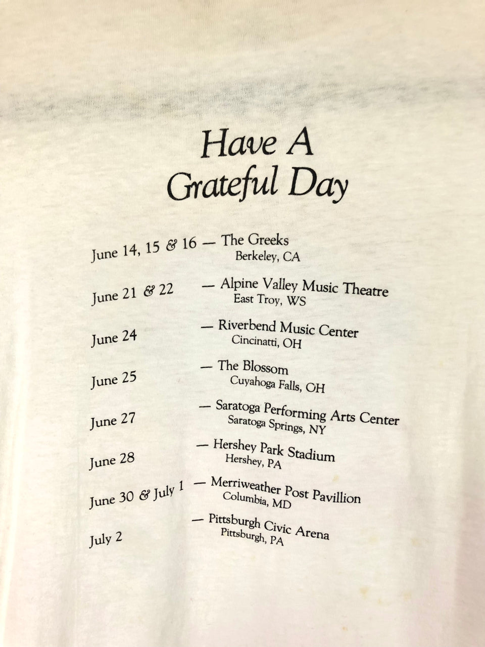 Grateful Dead Summer Tour 1985 T-Shirt