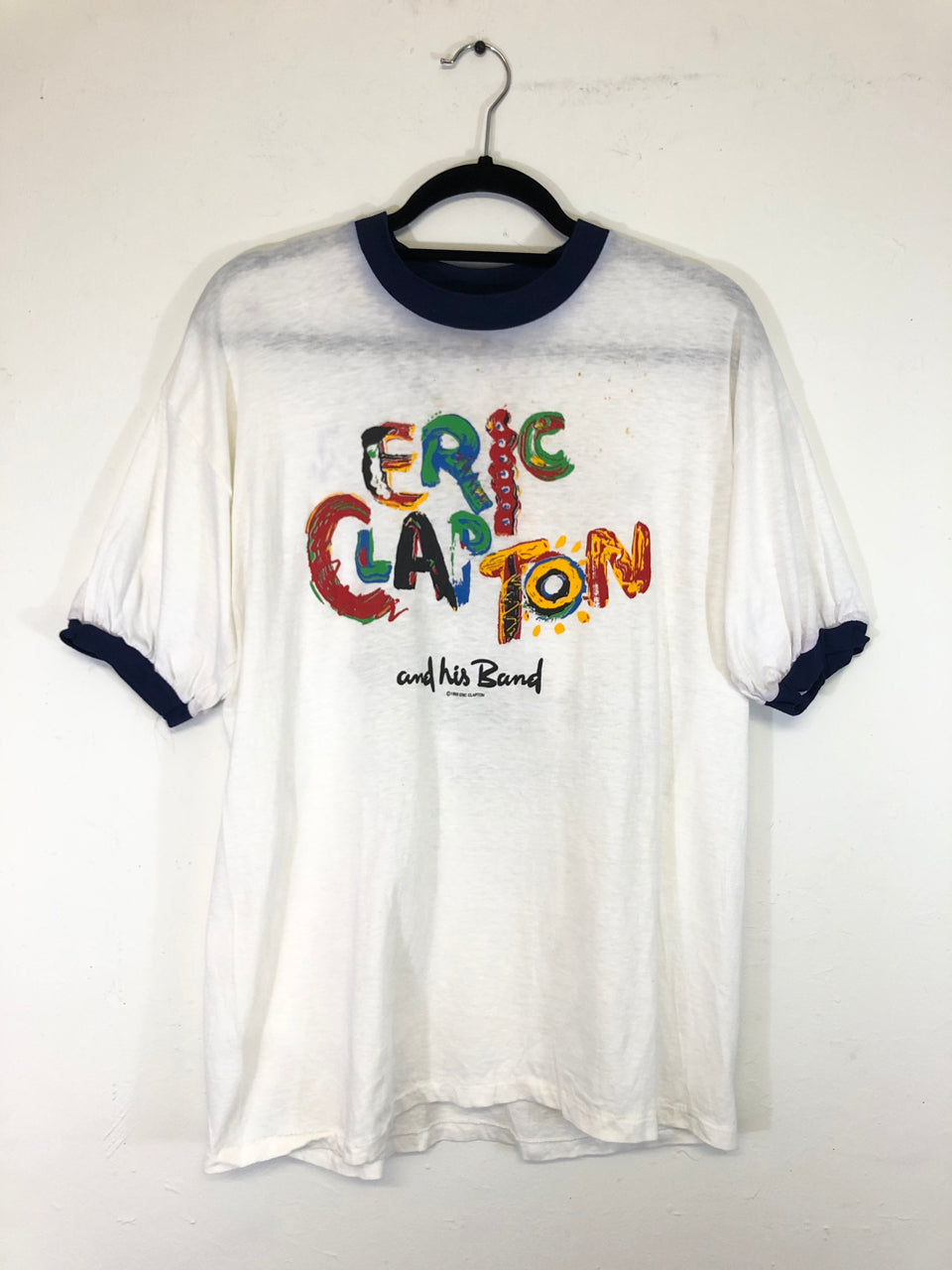 Eric Clapton Behind the Sun Tour 1985 Ringer T-Shirt