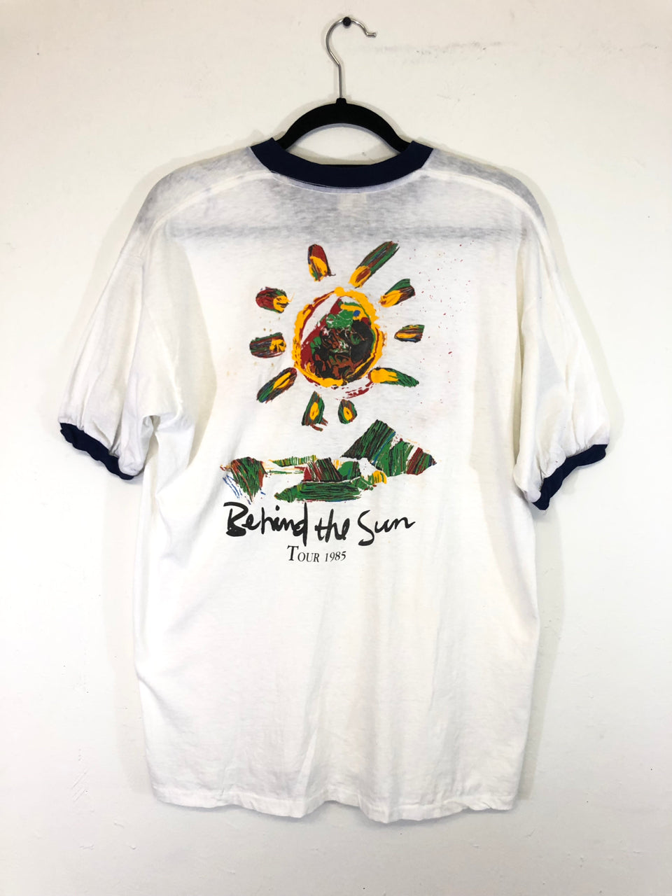 Eric Clapton Behind the Sun Tour 1985 Ringer T-Shirt