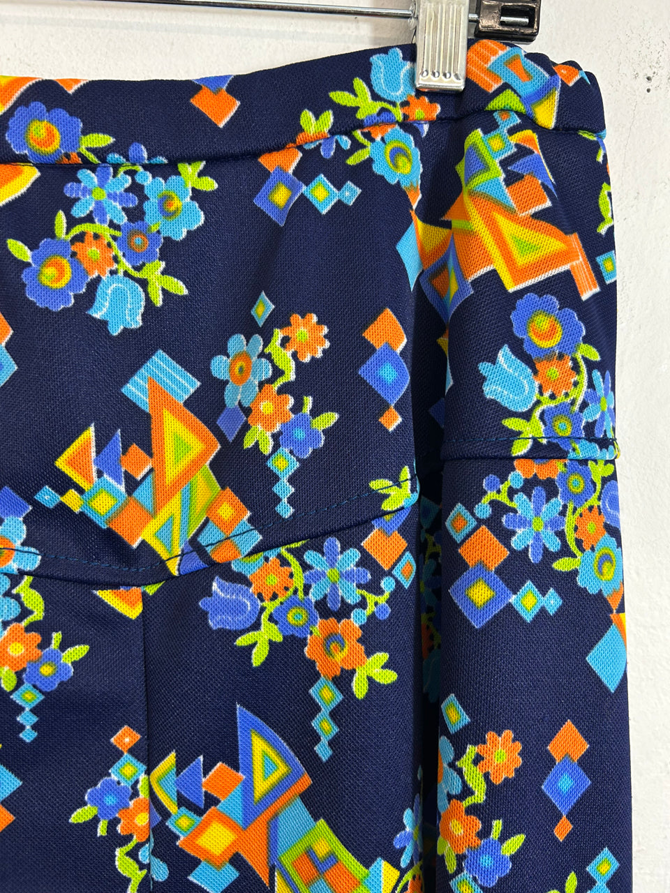 Printed 70s Cubes, Triangles & Flowers Skirt