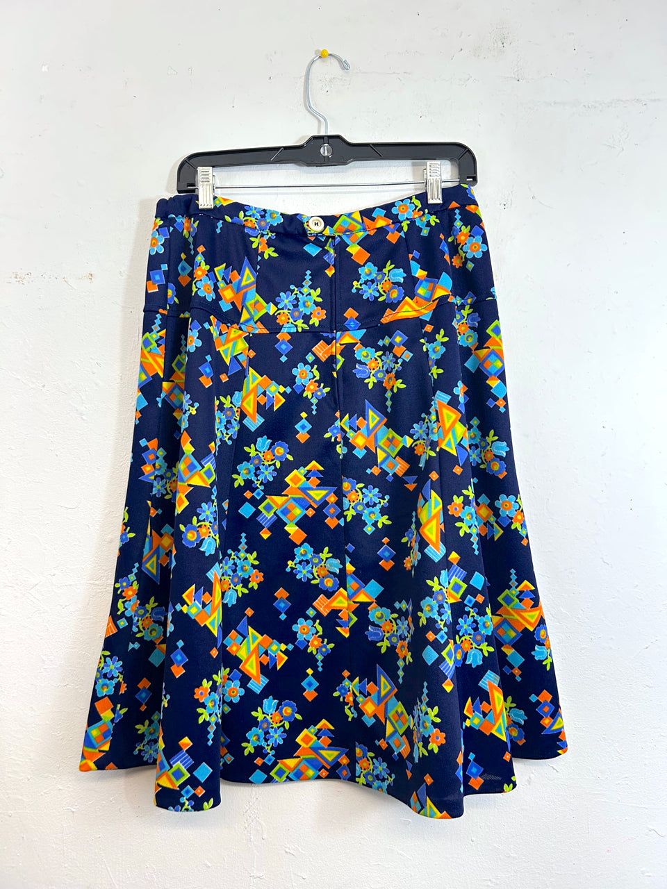 Printed 70s Cubes, Triangles & Flowers Skirt