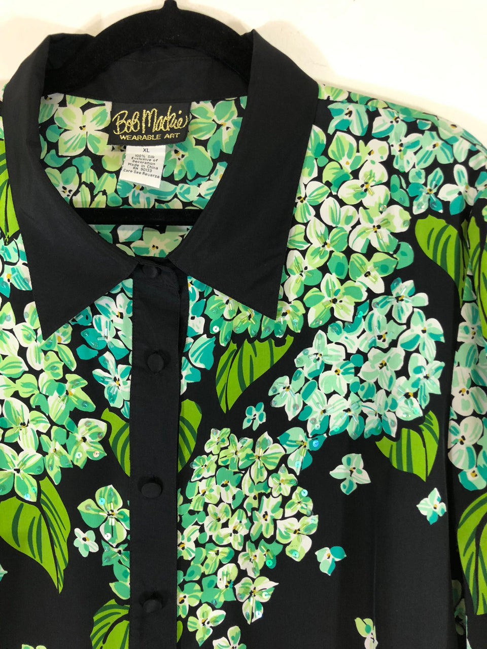 Bob Mackie Floral Sequined & Beaded Blouse (Variation 1)
