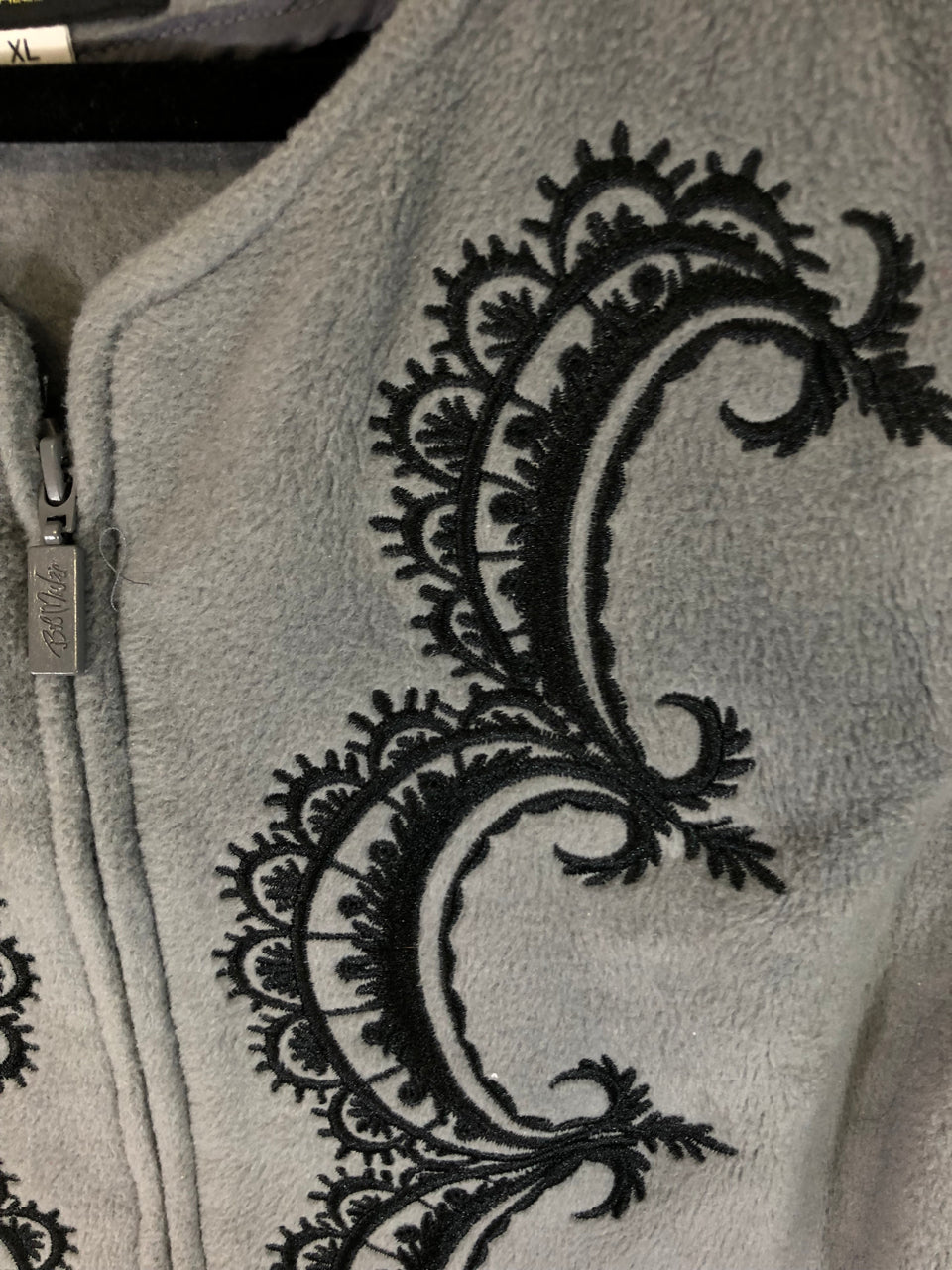 Bob Mackie Embroidered Fleece Zip-Up Vest