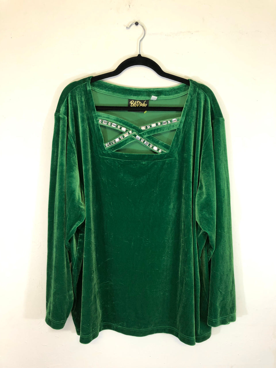 Bob Mackie Rhinestone Velvet Top