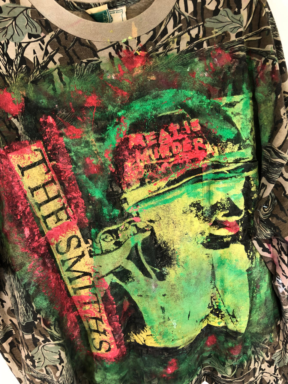 The Smiths/Morrissey Meat is Murder Hand Painted Camo T-Shirt