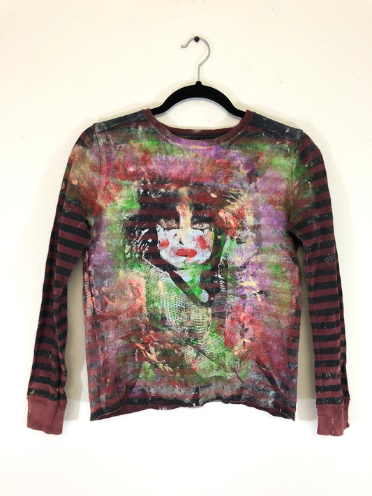 Siouxie and the Banshees Hand Painted Long-Sleeved Waffle Top