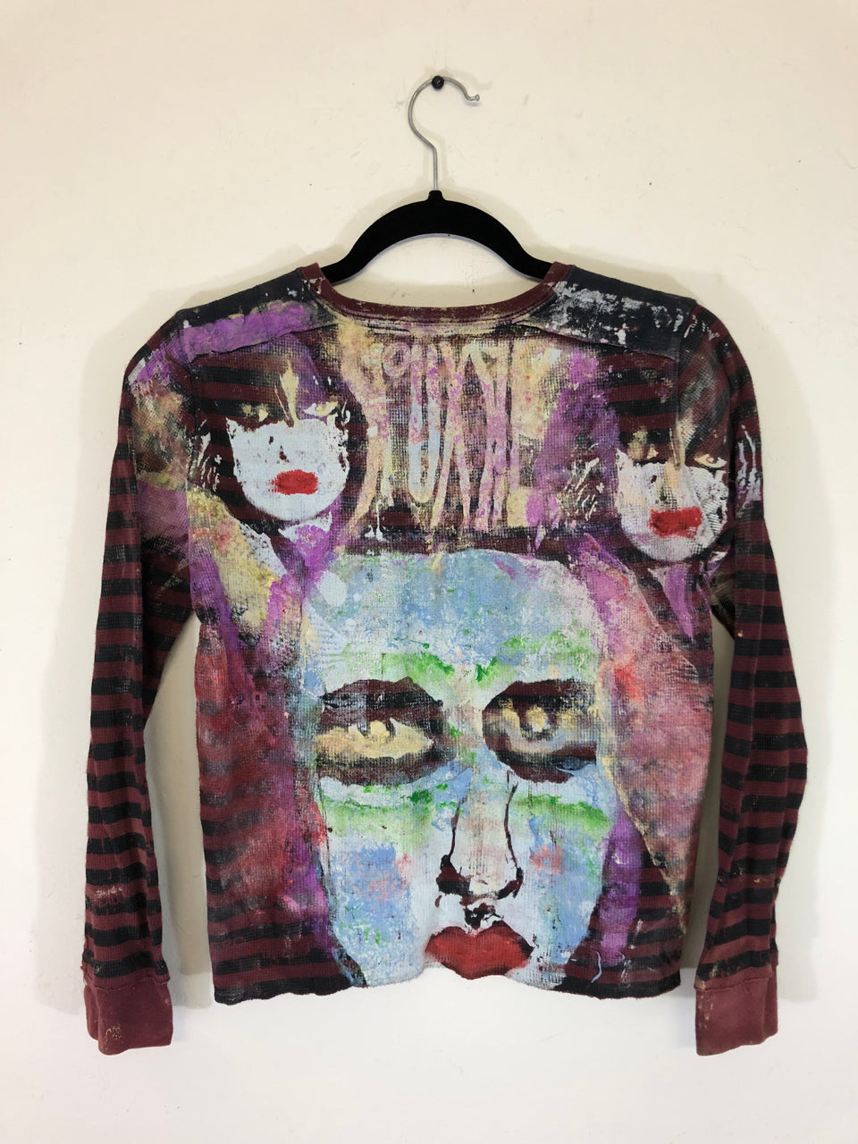 Siouxie and the Banshees Hand Painted Long-Sleeved Waffle Top