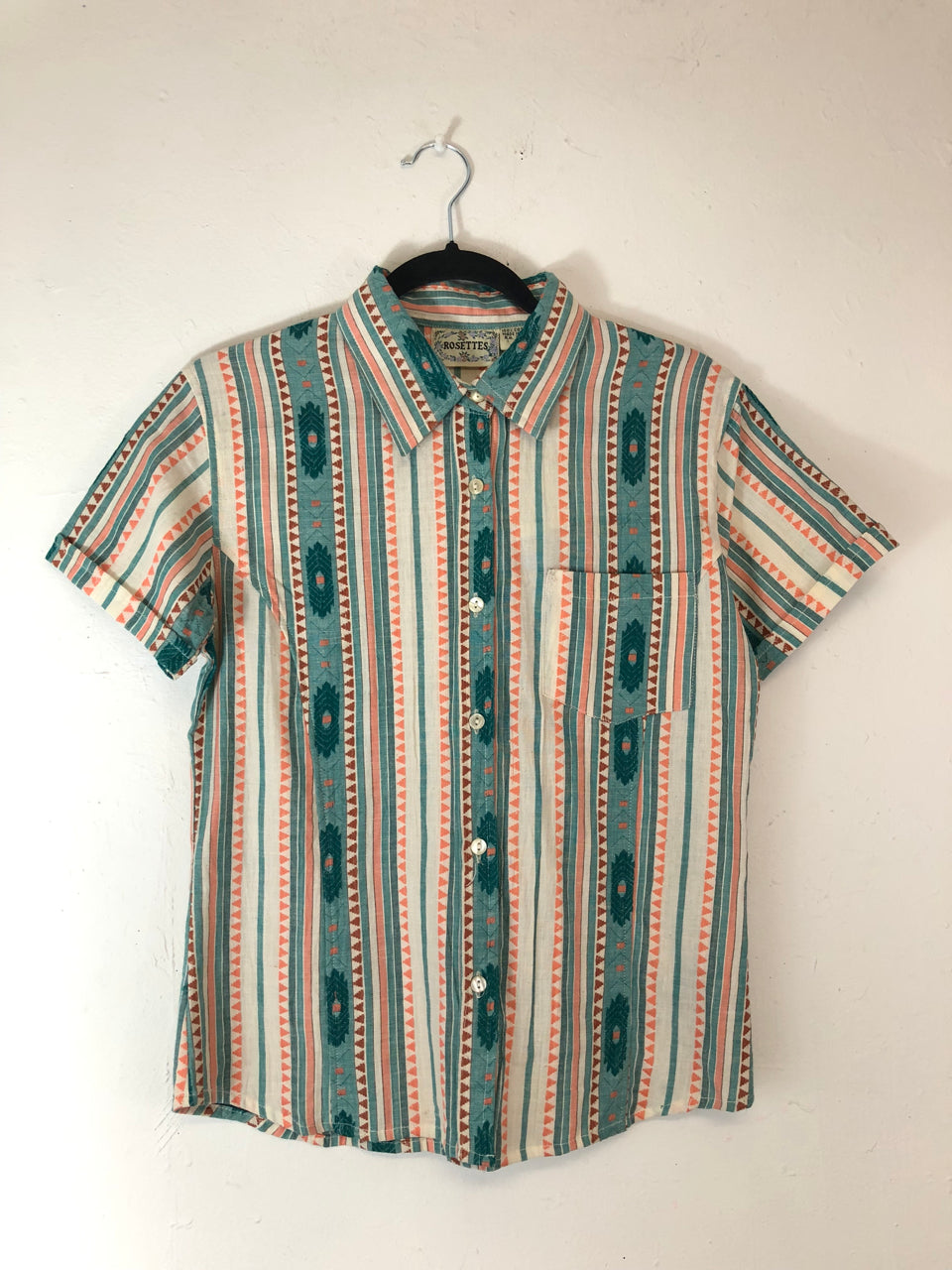 Rosettes Short-Sleeved Button Up Shirt (Deadstock)