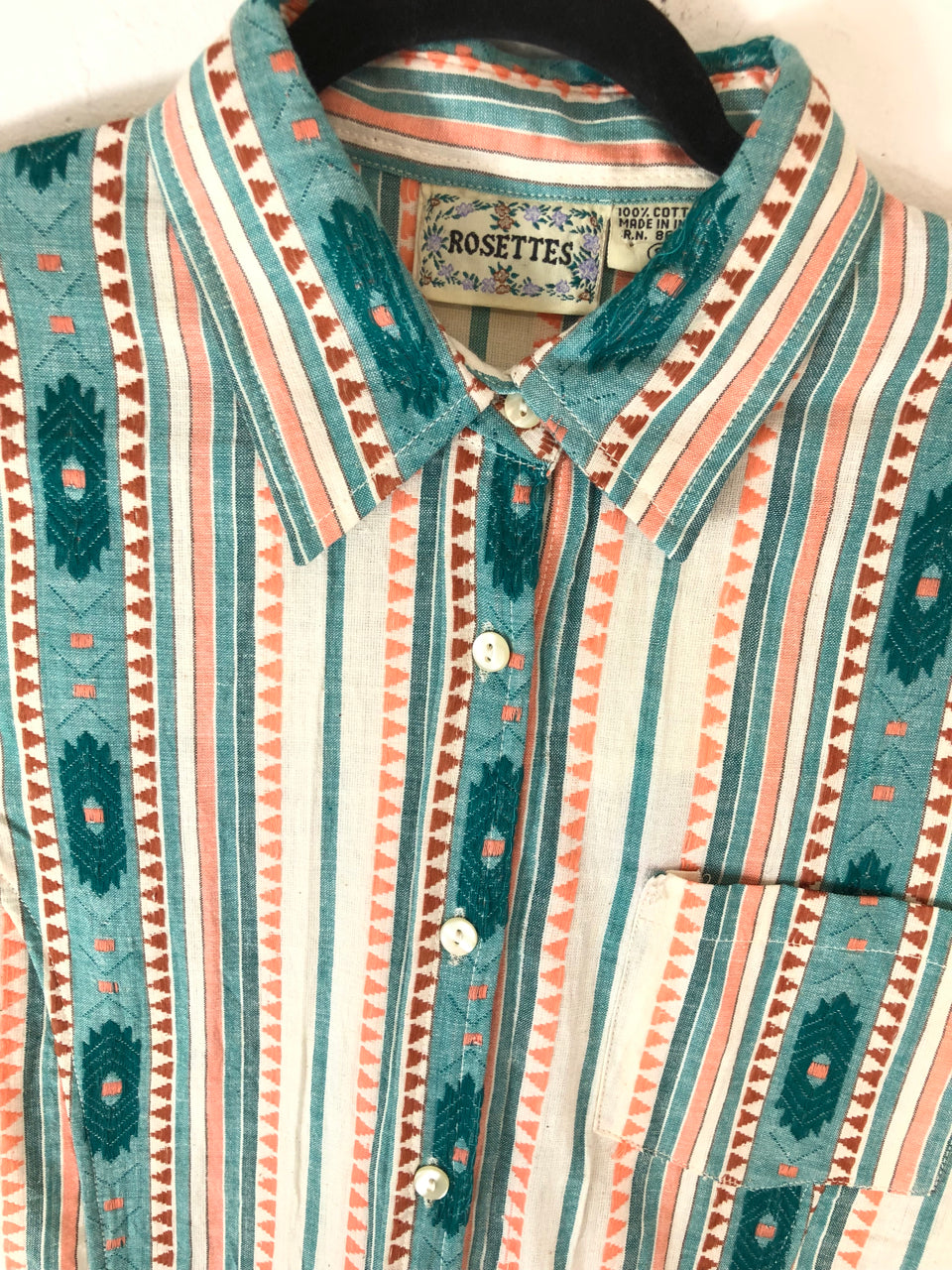Rosettes Short-Sleeved Button Up Shirt (Deadstock)