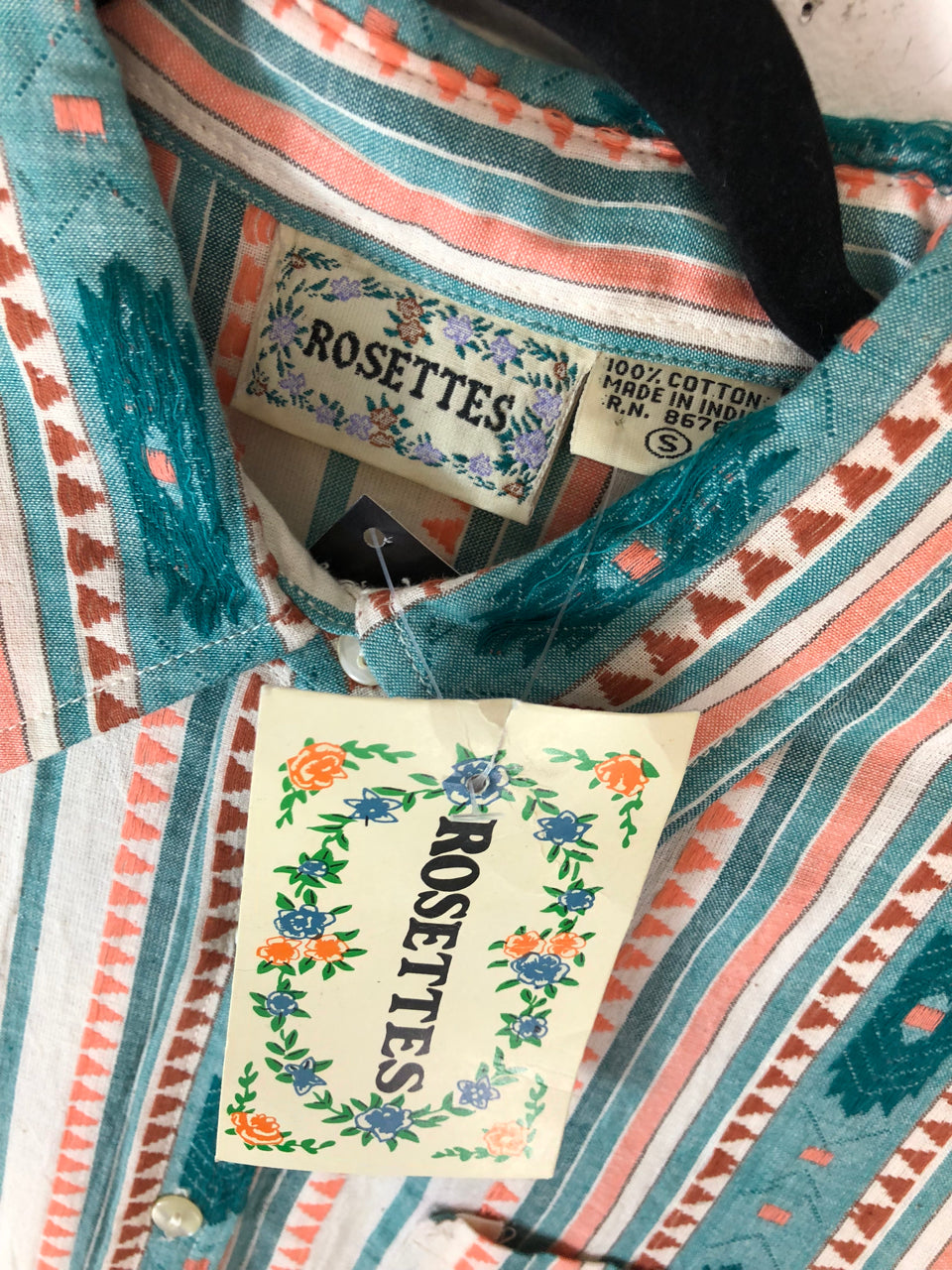 Rosettes Short-Sleeved Button Up Shirt (Deadstock)