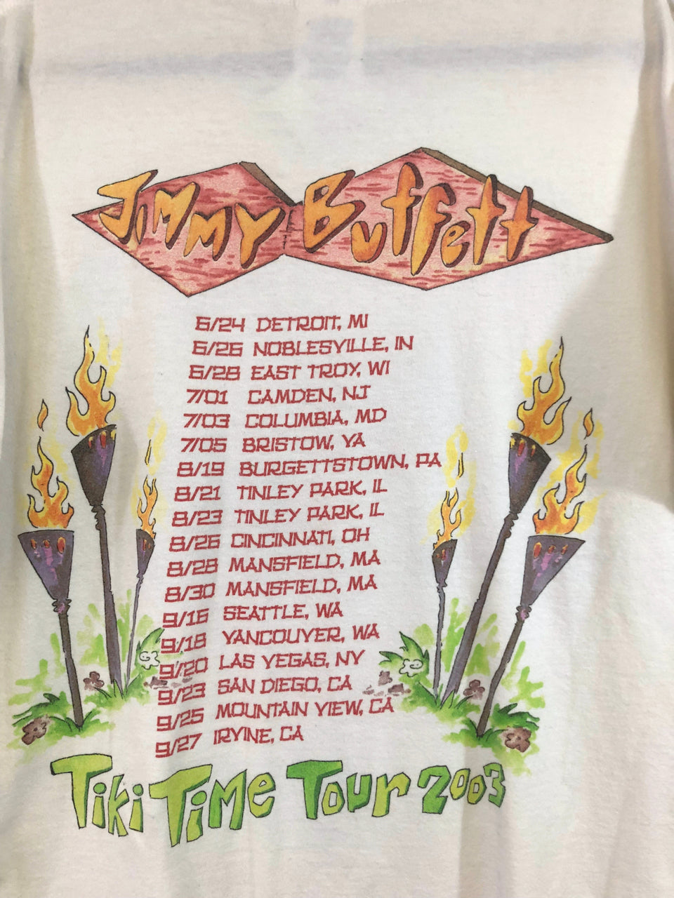 Jimmy Buffett Tiki Time Tour 2003 T-Shirt