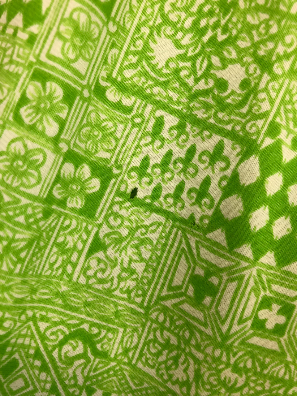Green Printed 70s Dress