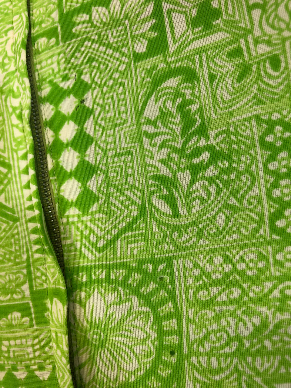 Green Printed 70s Dress