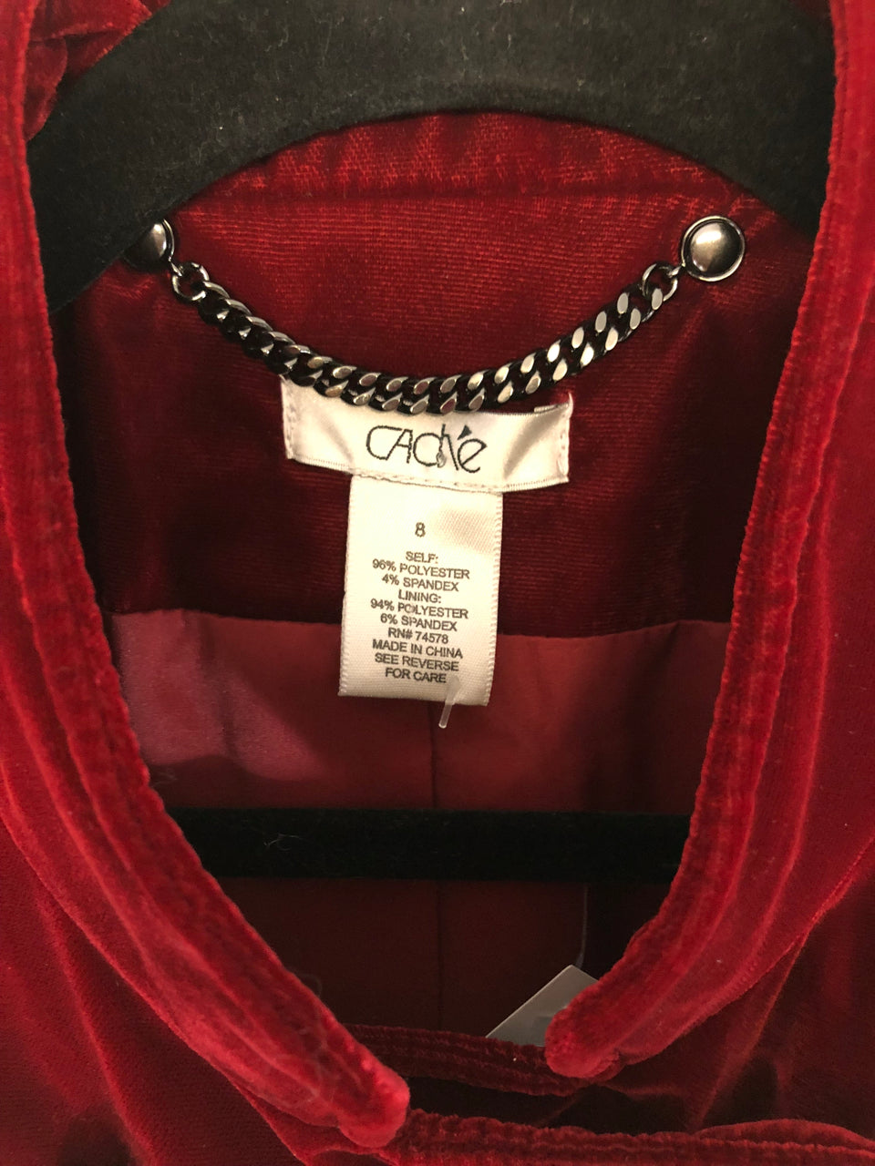 Cache Ruby Velvet Jacket