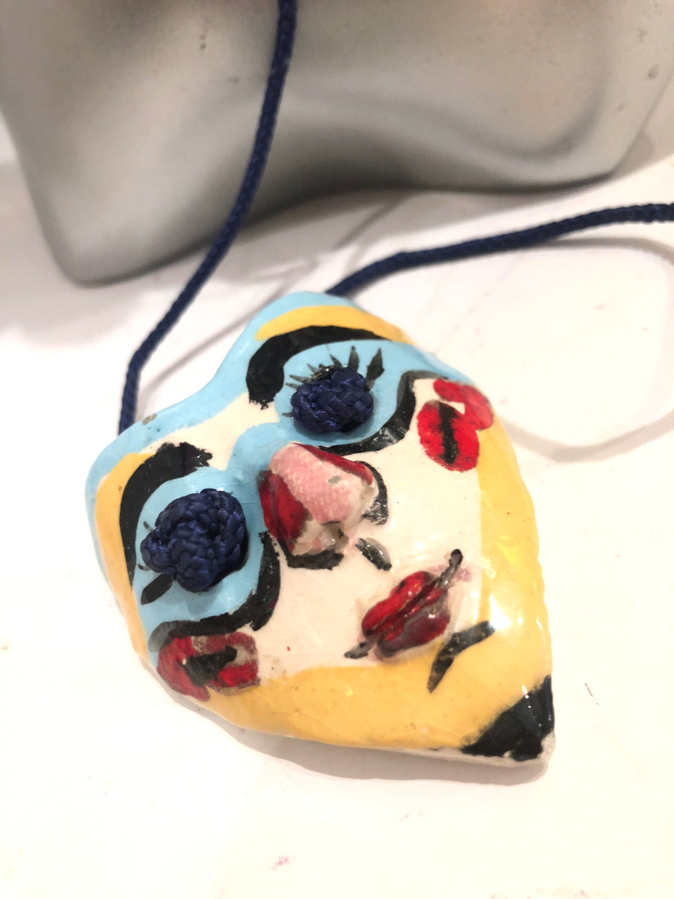 Crazy Heart Face Necklace