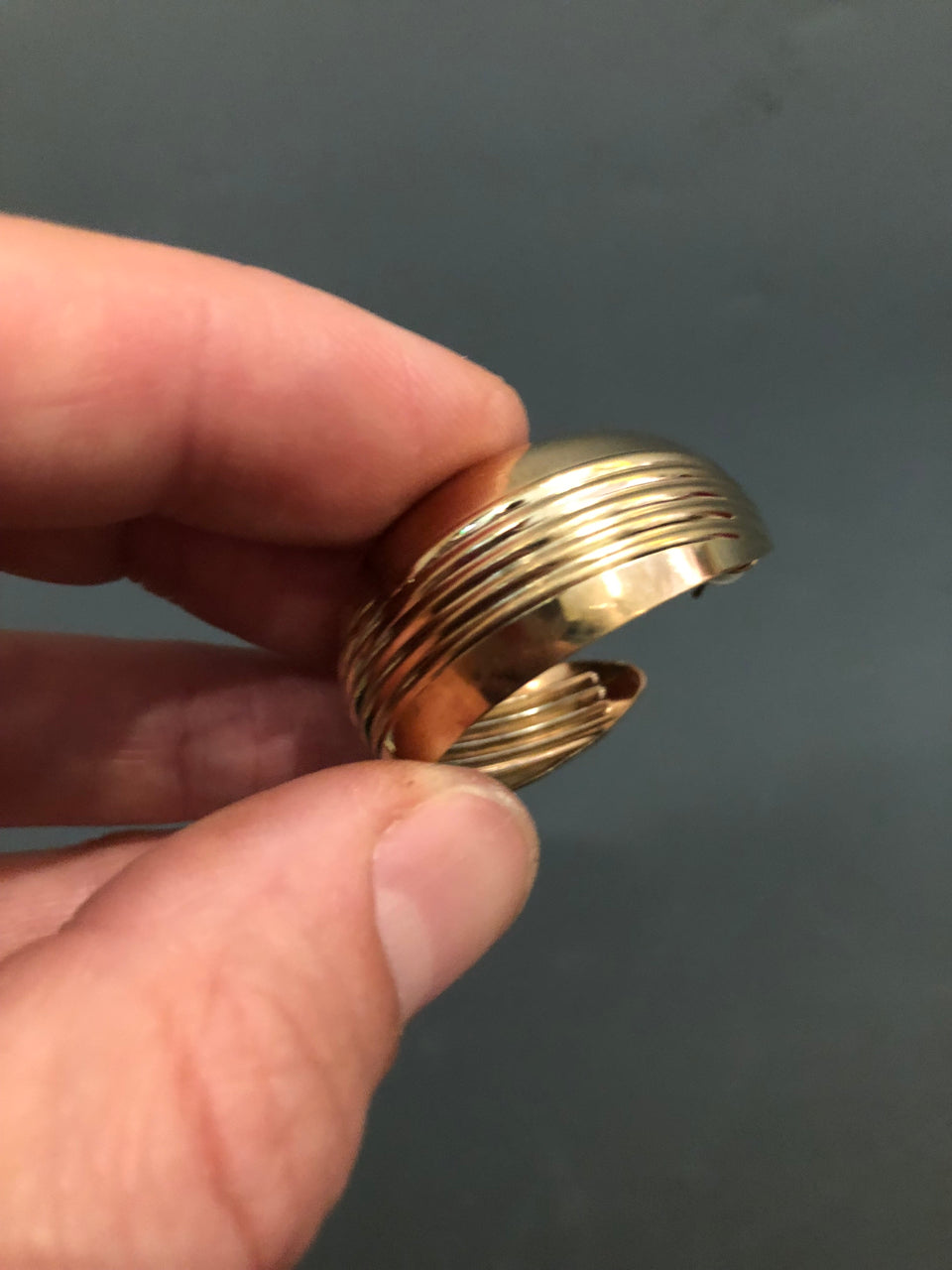 Gold Ridged Hoop Earrings