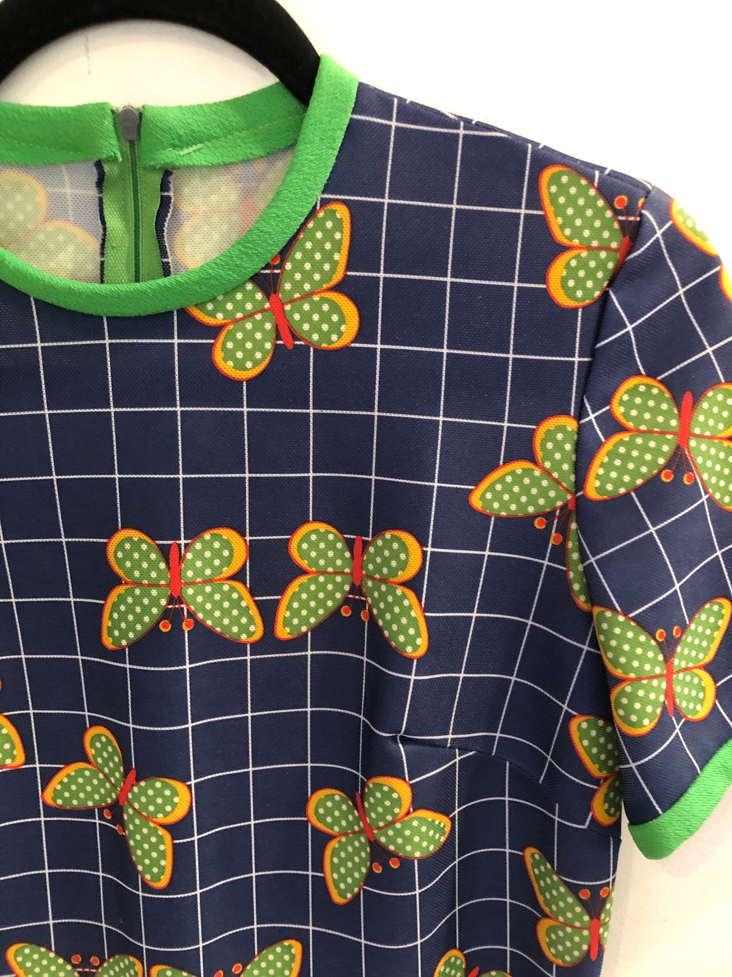Butterfly Grid 70s Mini Dress