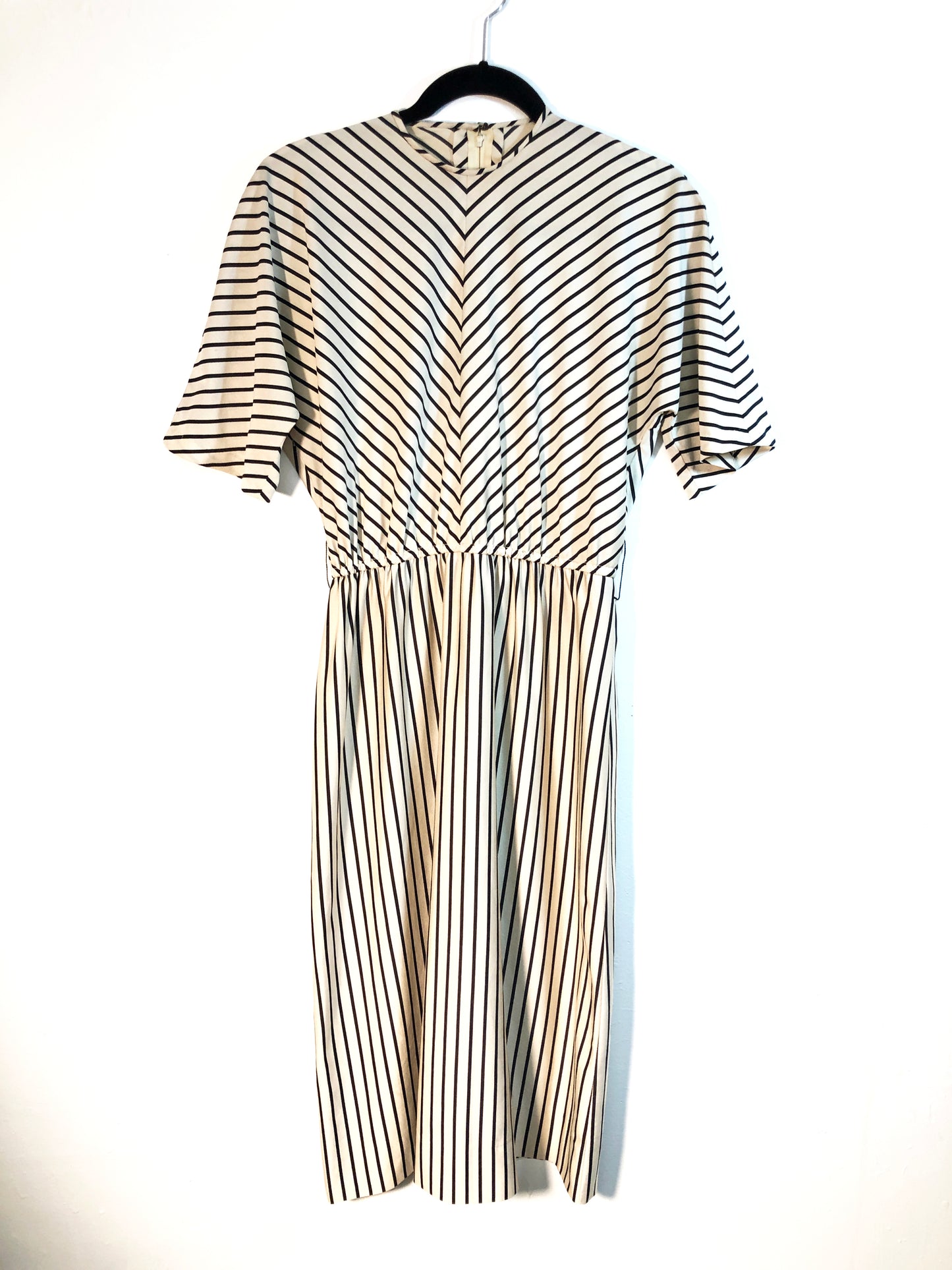 Biege & Black Striped Maxi Dress