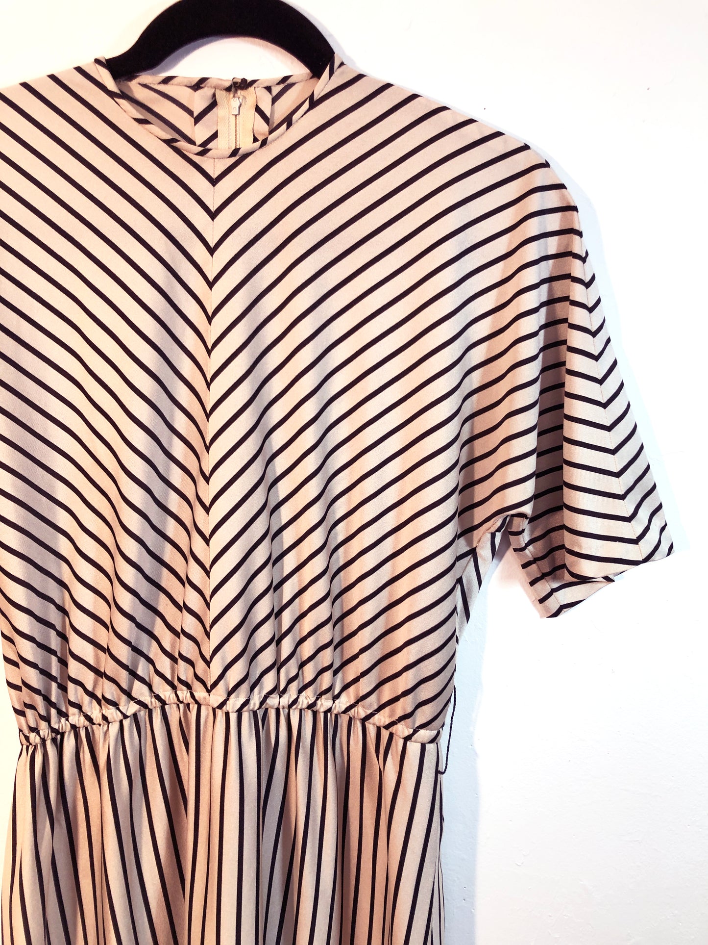 Biege & Black Striped Maxi Dress
