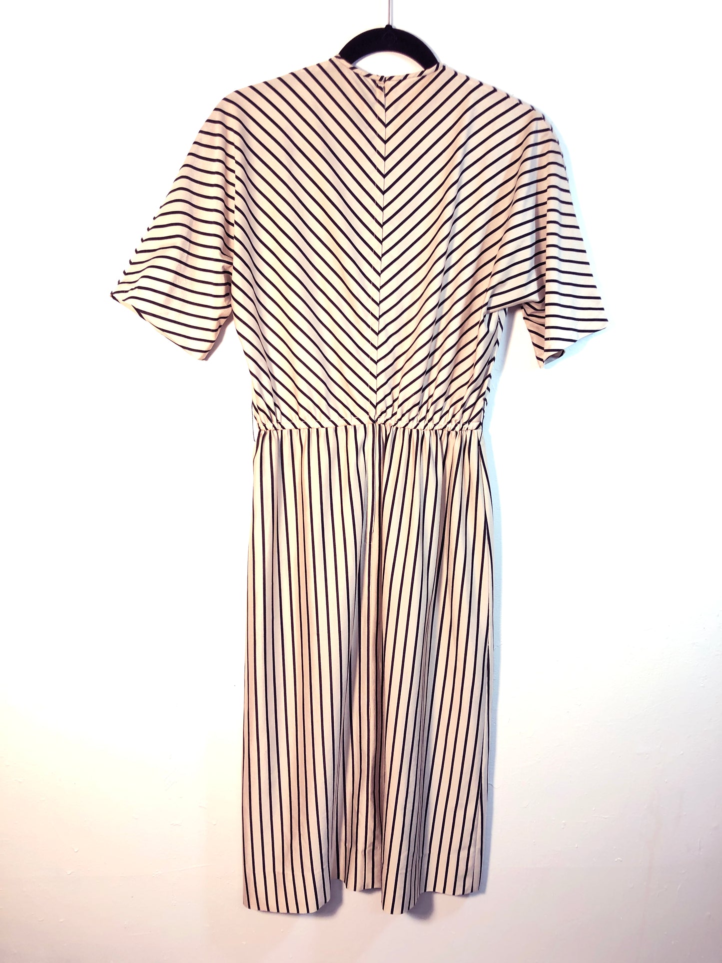 Biege & Black Striped Maxi Dress