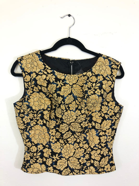 Gold Brocade 60s Top