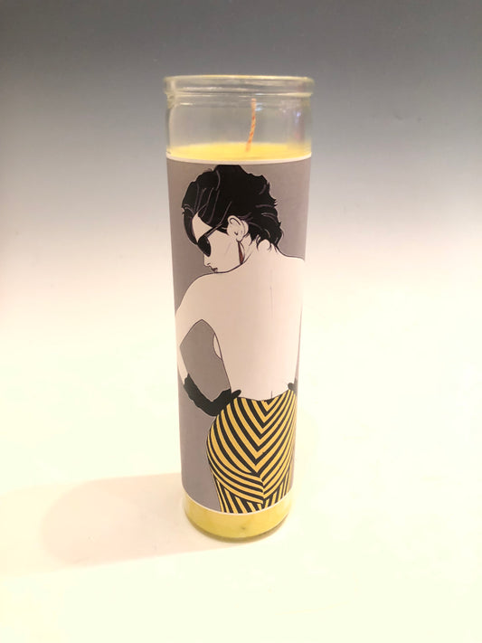 Striped Skirt Girl (Patrick Nagel) Prayer Candle
