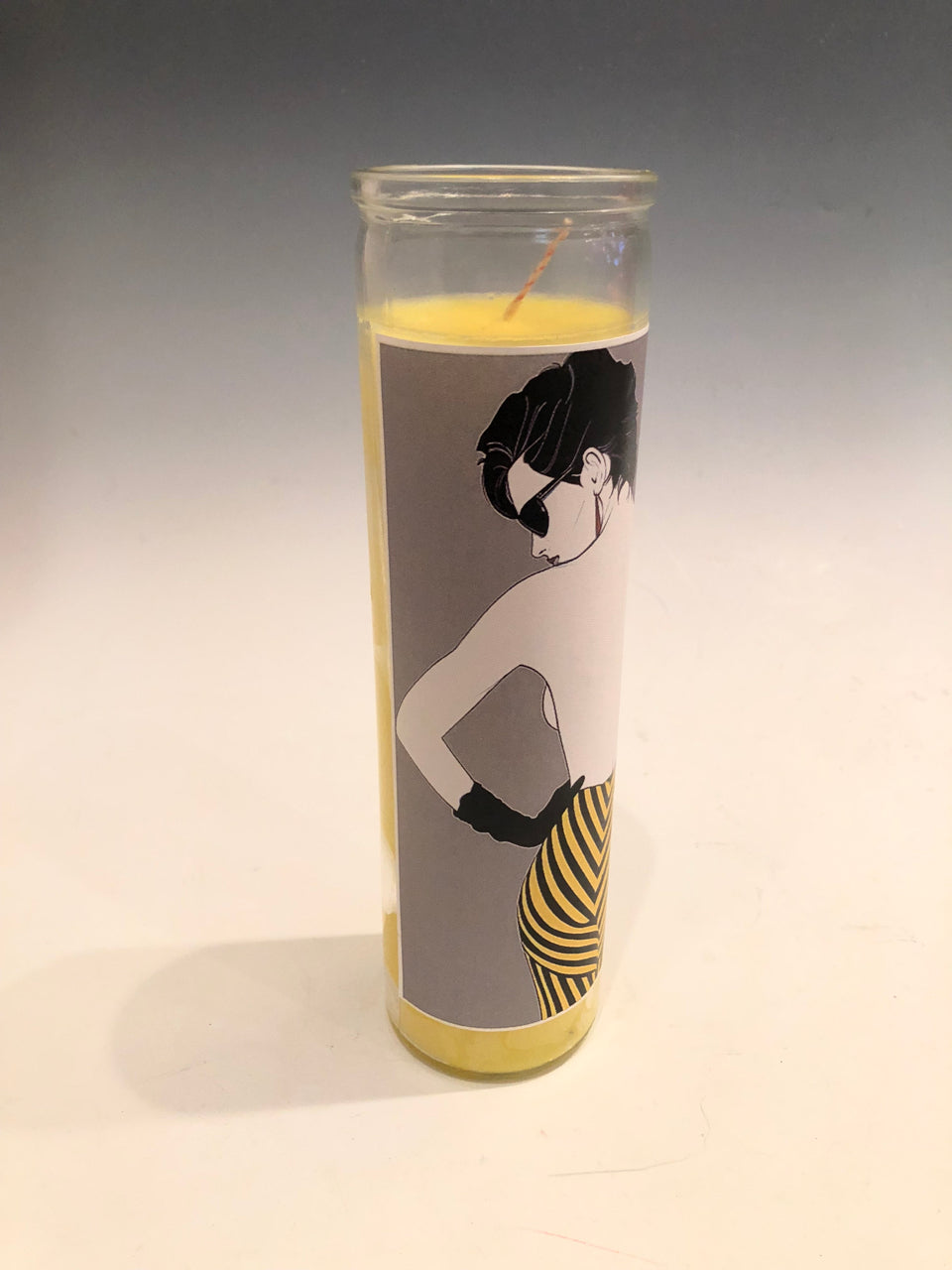 Striped Skirt Girl (Patrick Nagel) Prayer Candle