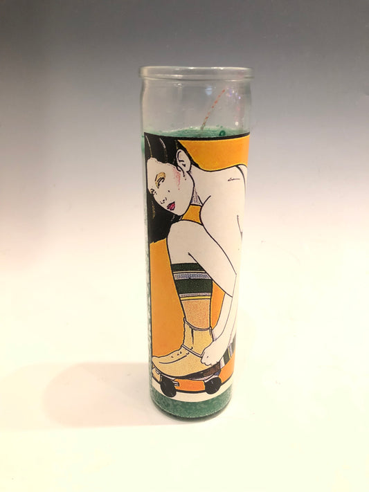 Roller Skate Girl (Patrick Nagel) Prayer Candle