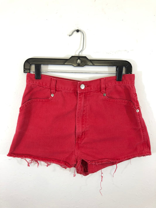 Red Denim Bonjour Shorts