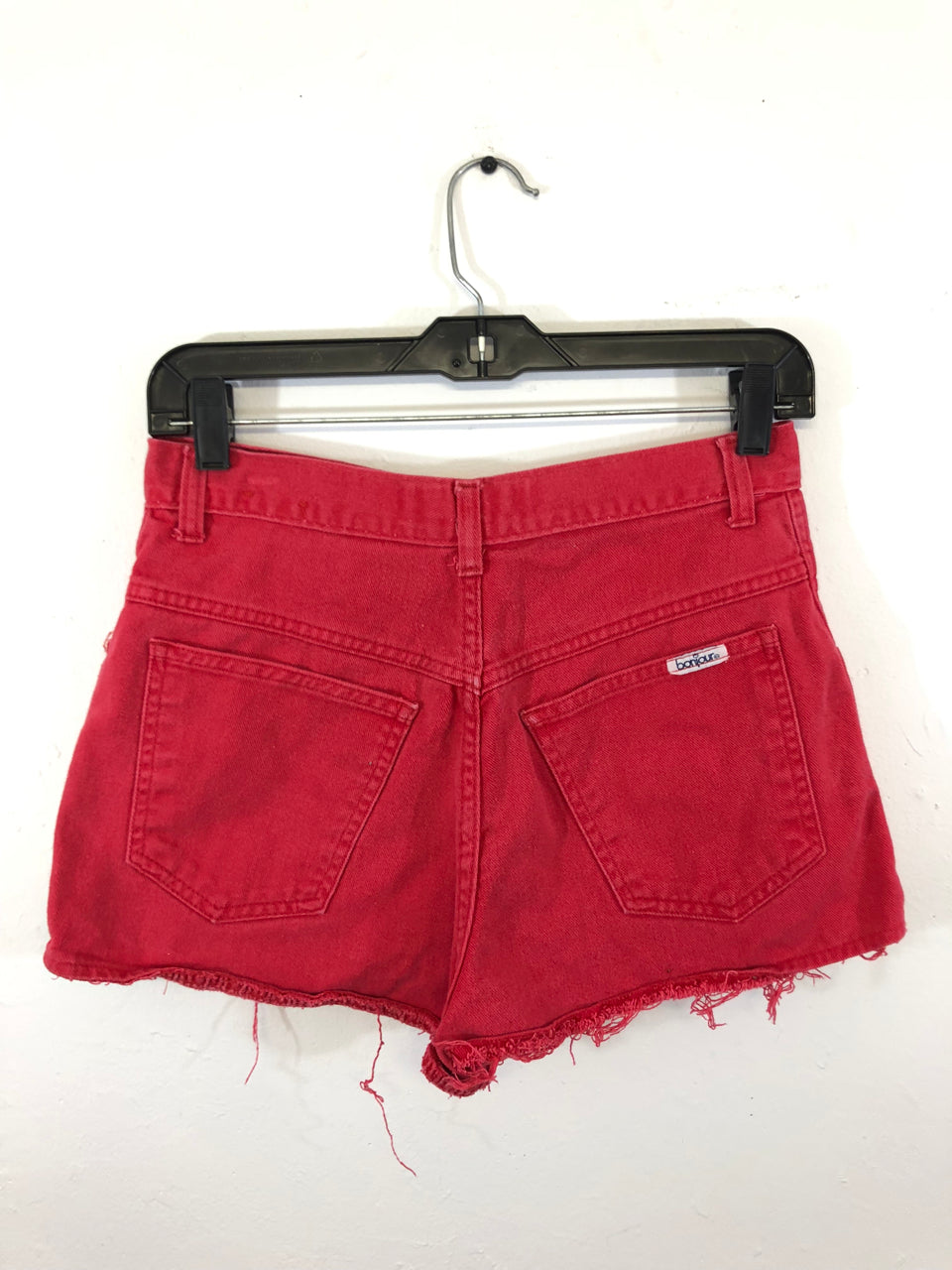 Red Denim Bonjour Shorts